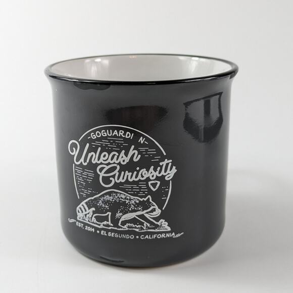 Goguardian Enamel Coffee Mug El Segundo California Unleash Curiousity Raccoon - Picture 1 of 14